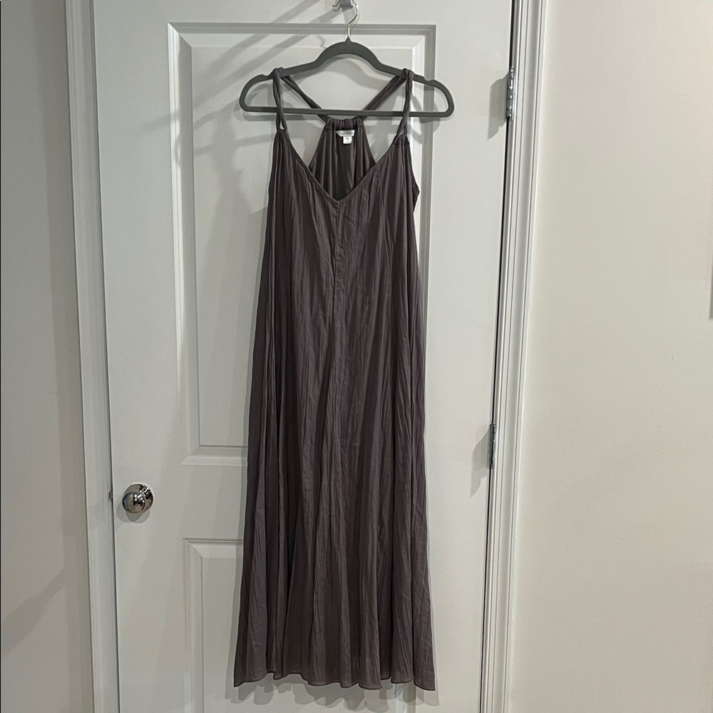 Garnet Hill  Gray Soft Strappy Beach Maxi Dress
